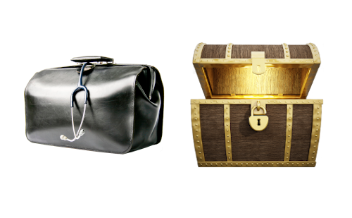 doctor's bag and treasure chest