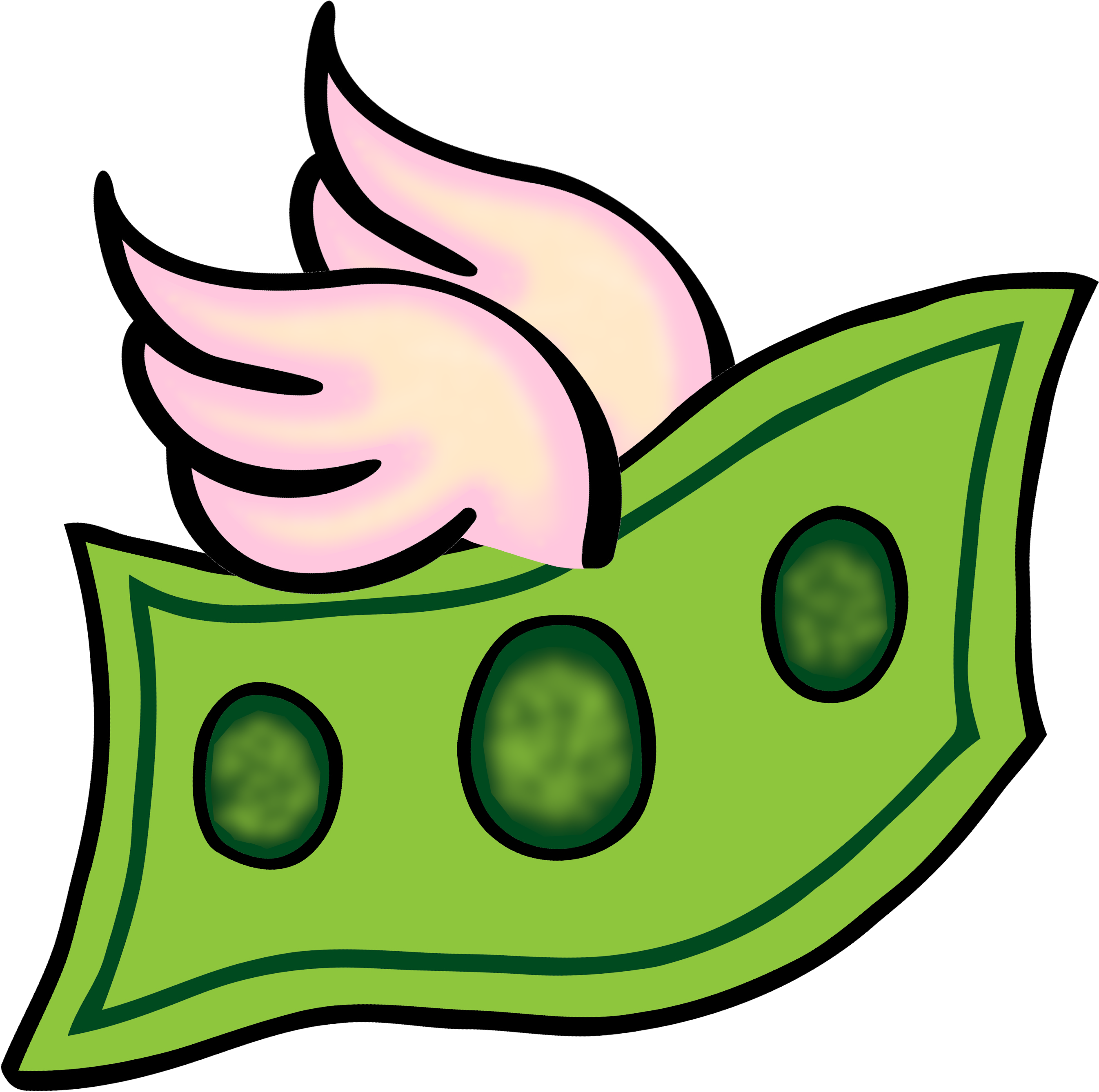 money with pink wings