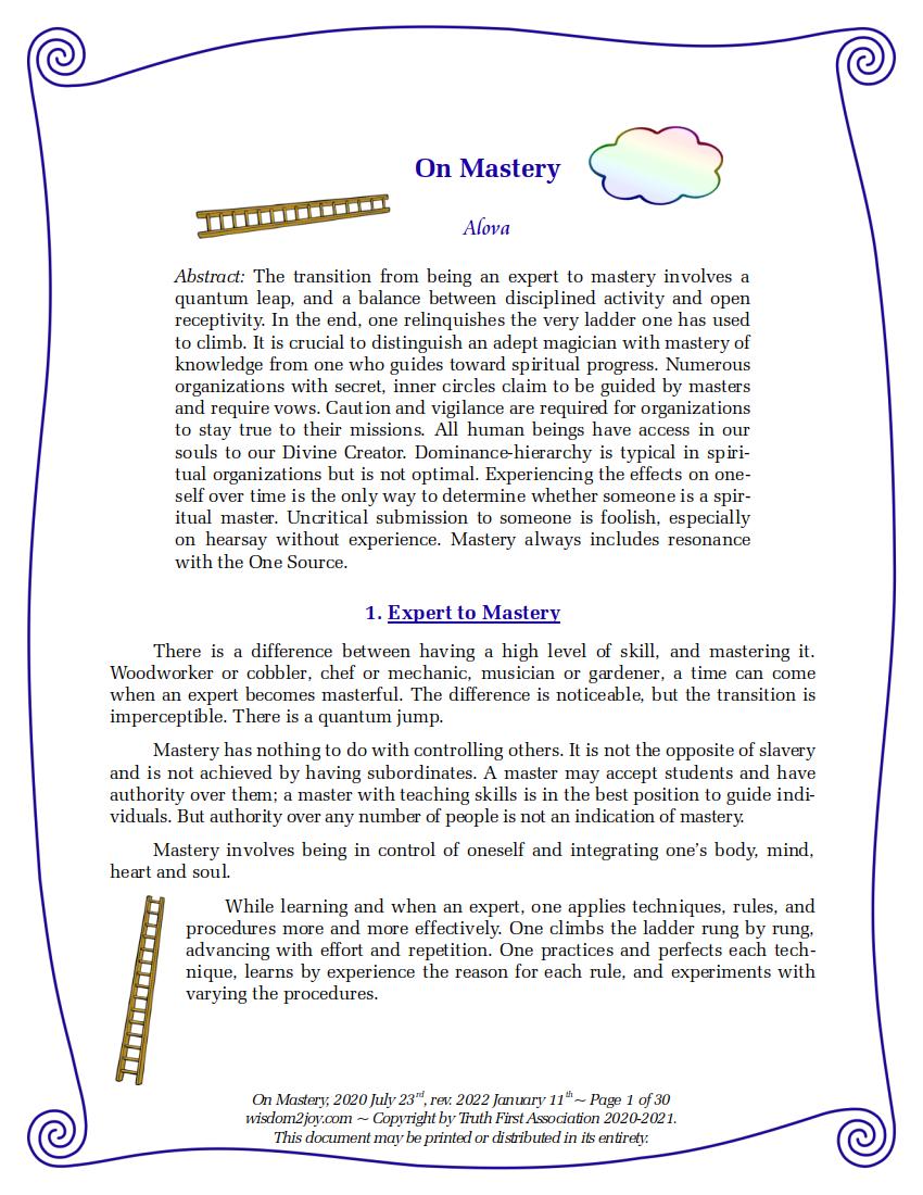 Read paper - On Mastery