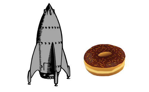 rocket and donut